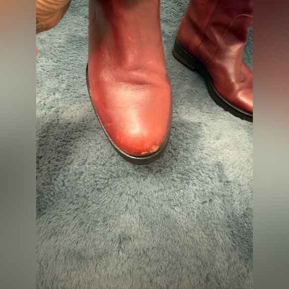 Women’s Dries Van Noten Red And Black Riding Boots Size 5.5 Luxury Leather - Picture 4 of 13